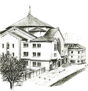 L'&eacute;glise des Saints-Cyrille-et-M&eacute;thode &agrave; Paris | dessin de Z. Frka-Petesic