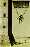 L'homo volans de Faust Vrancic, premi&egrave;re repr&eacute;sentation d'un parachutiste (1615)