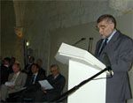 Le pr&eacute;sident croate prononce son allocution d'inauguration &agrave; Fontevraud