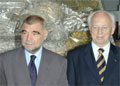 Le pr&eacute;sident croate Stjepan Mesic en compagnie de son homologue hongrois, Ferenc Madl